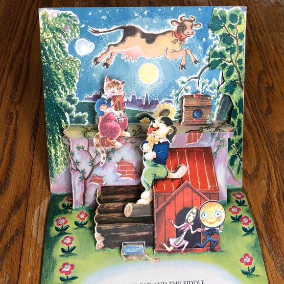 Vintage Geraldine Clyne Hey Diddle Diddle Pop Up Nursery Rhyme Children Book 194 - Picture 6 of 9